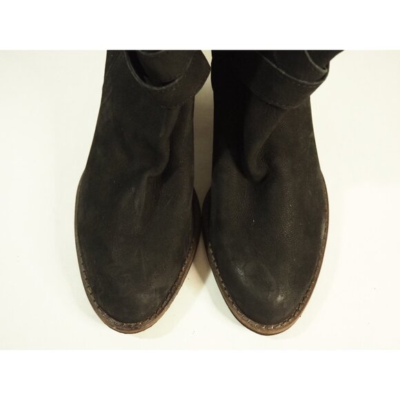 Sam Edelman Morris Black Suede Pointed Toe Chunky Heel Zipper Ankle Boot, Sz 8.5 - Picture 4 of 9